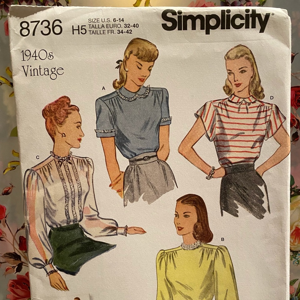 Simplicity Vintage 1940s Sewing Pattern 8736
